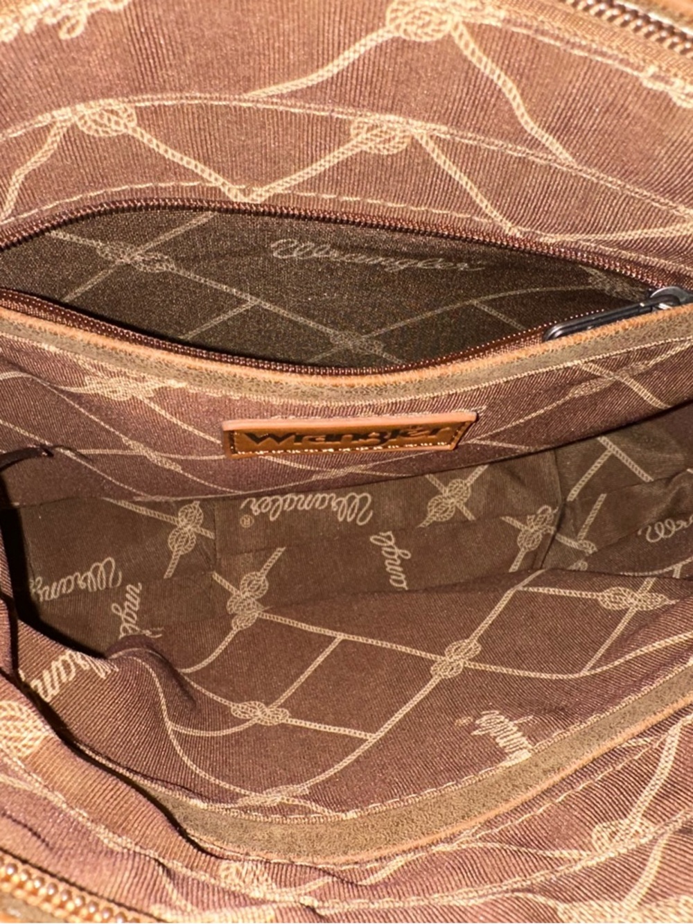 Wrangler Purple and Tan Aztec Crossbody Bag with wallet - Picture 6 of 8